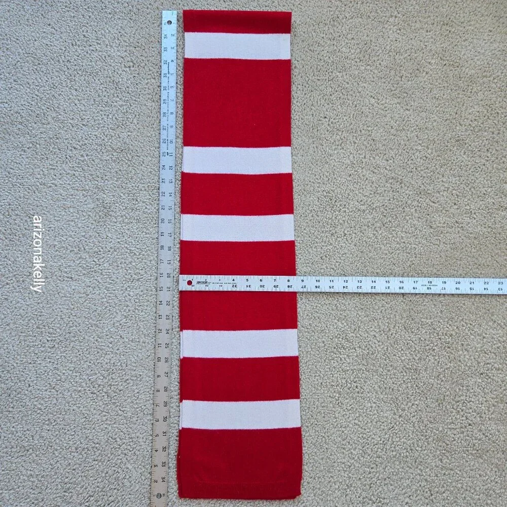 NWOT Talbots Cashmere Scarf Red & White Striped